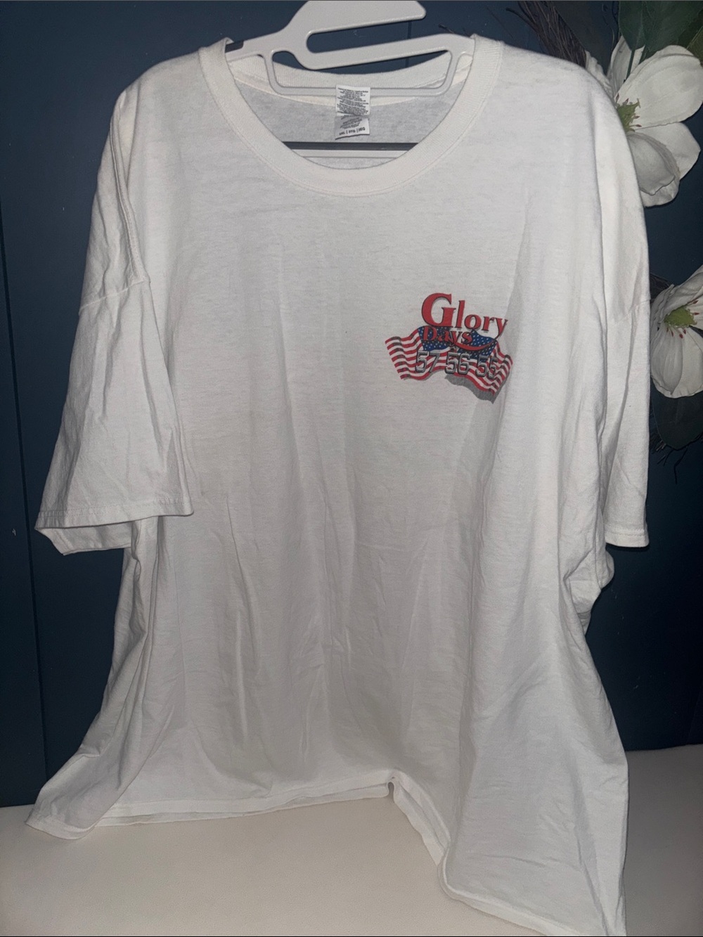 Men’s Johny Rockstar Glory Days White Graphic Tee with Classic Cars Design